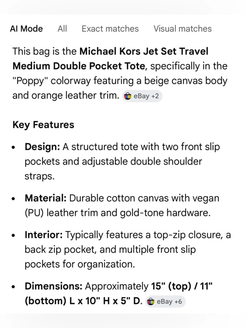 Michael Kors Jet Set Poppy Medium Double Pocket Tote NWT - Picture 11 of 11